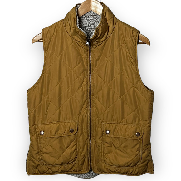 Thread & Supply Women's Tan & Sherpa Reversible Park City Vest Size S - Picture 12 of 12